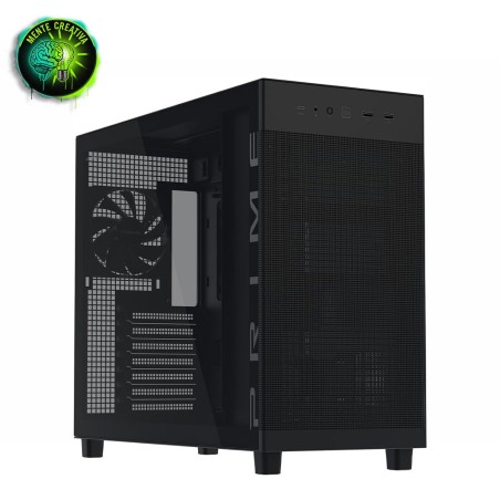 Case PC ASUS Prime AP303 TG nero con pannello laterale in vetro temperato.