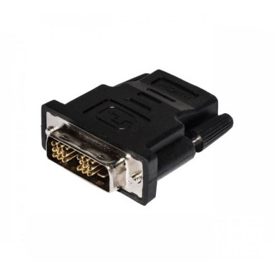 Adattatore video nero da DVI maschio a HDMI femmina.