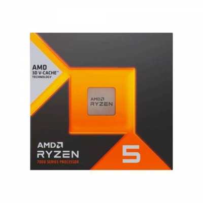 processore AMD Ryzen 5 7500X3D con dettagli arancioni e tecnologia 3D V-Cache.