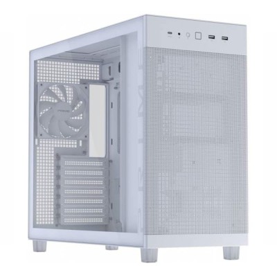 Case PC ASUS Prime AP303 TG bianco con pannello laterale in vetro temperato.