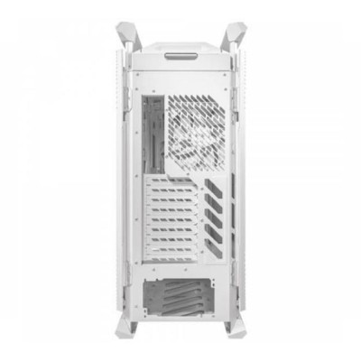 Case Full Tower ASUS ROG Hyperion GR701 bianco con struttura a X in alluminio.