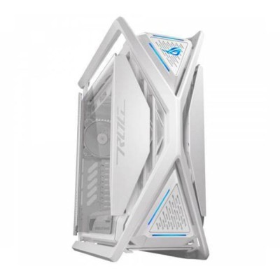 Case Full Tower ASUS ROG Hyperion GR701 bianco con struttura a X in alluminio.