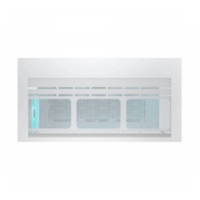 Case PC Cougar CFV235 bianco con ventole RGB accese e pannello in vetro.
