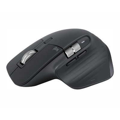 Mouse Logitech MX Master 3S color grafite vista laterale.