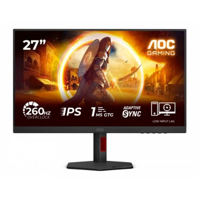 Monitor gaming AOC 27G4ZR da 27 pollici con supporto ergonomico regolabile e design frameless.