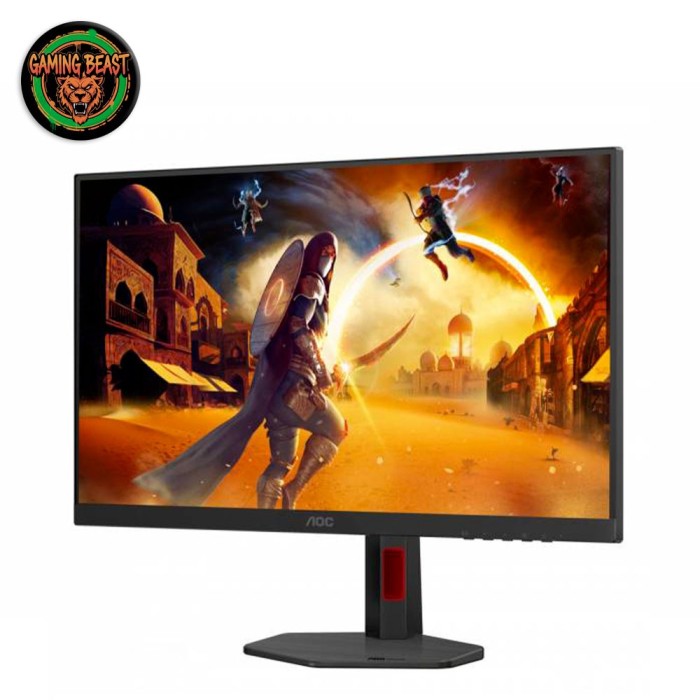 Monitor gaming AOC 27G4ZR da 27 pollici con supporto ergonomico regolabile e design frameless.