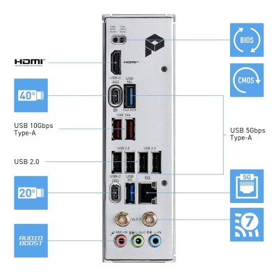 Scheda madre ATX MSI PRO X870E-P WIFI dal design nero minimale e professionale, con dissipatori piatti e antenne Wi-Fi 7.
