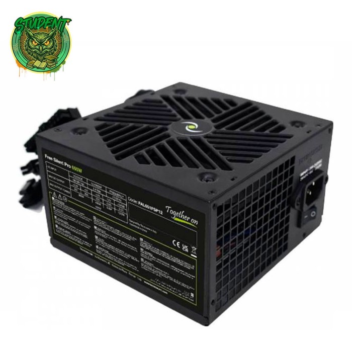 Alimentatore PC Tecnoware Free Silent Pro 650W nero con ventola da 120mm.