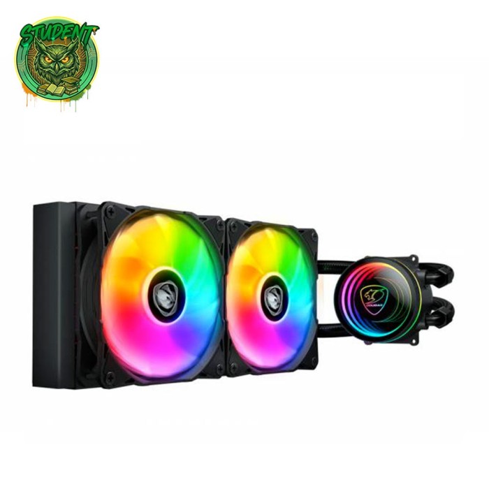 Dissipatore a liquido AIO per CPU Cougar Poseidon Elite 240 ARGB nero con radiatore da 240mm.