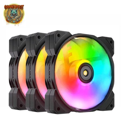 Kit da tre ventole per PC da 120mm COUGAR MHP 120 con illuminazione ARGB.