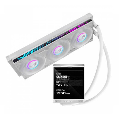 ASUS ROG Strix LC IV 360 ARGB LCD White | Radiatore 360mm LCD | L'impianto total white con display gigante per la tua CPU